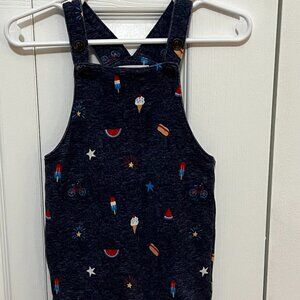 Little Sleepies 6-12m Overalls -- 4th of July!